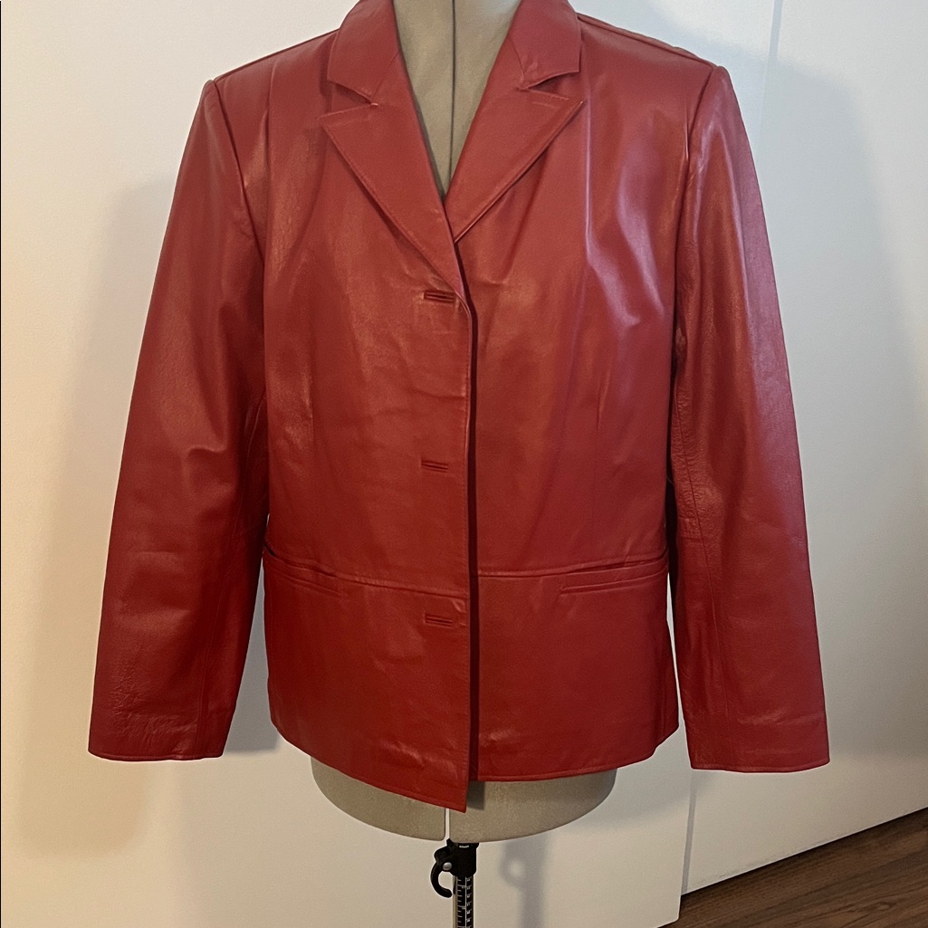 Clio Bold Red Leather Jacket
